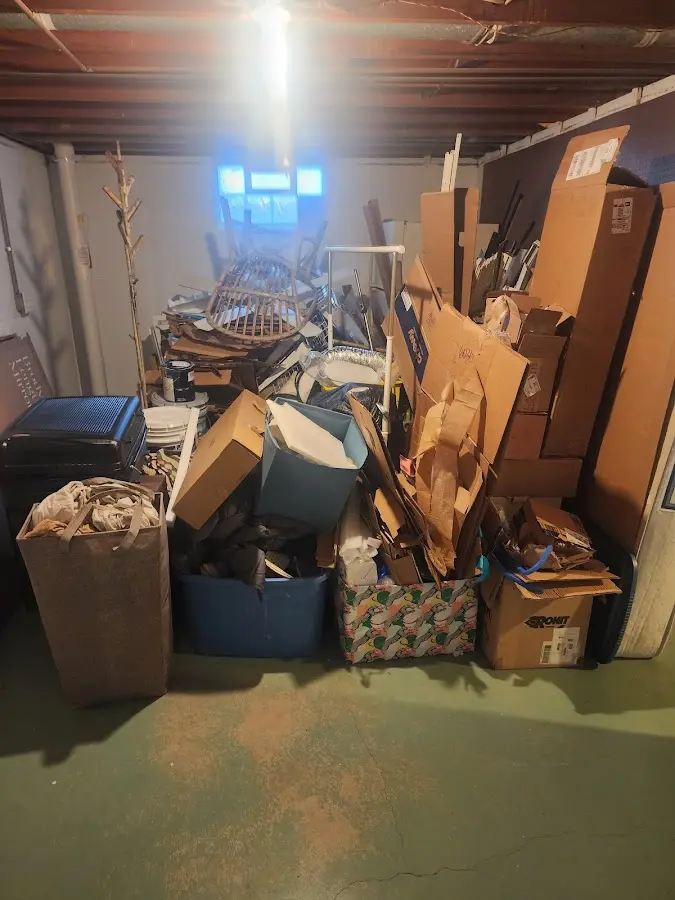 Roll-off dumpster container at job site for 6 Yard Dumpster Rental in Kent